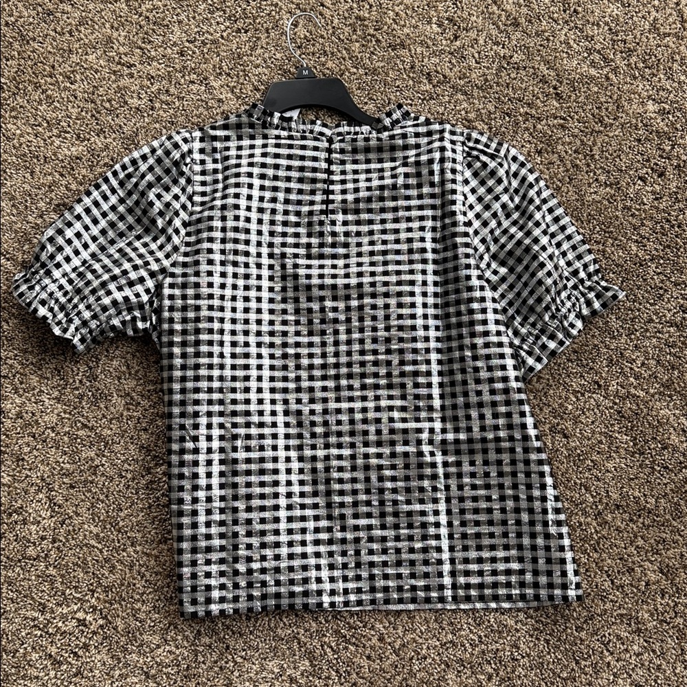 J Crew Black and silver top XL - Picture 2 of 2
